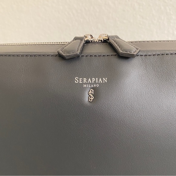 Serapian black Leather Document laptop Case - Picture 2 of 13